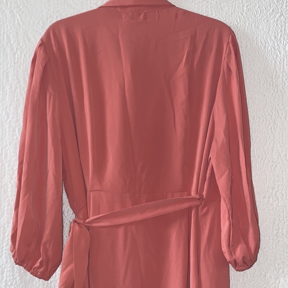 STANDARDS & PRACTICES Double Georgette Ruffles Wrap Midi Dress - Picture 10 of 14